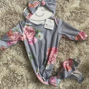 5/$30 NWT Toby Floral Gown & Headband Set